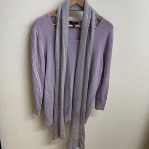 Cupio Lavender Sweater with Scarf